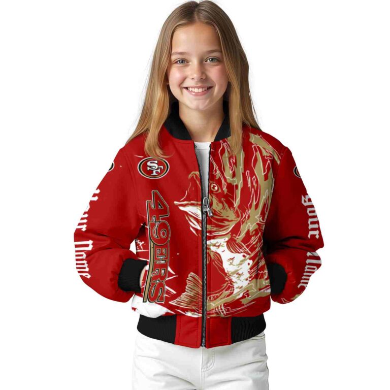 customized san francisco 49ers fishing passion red white jacket top rated