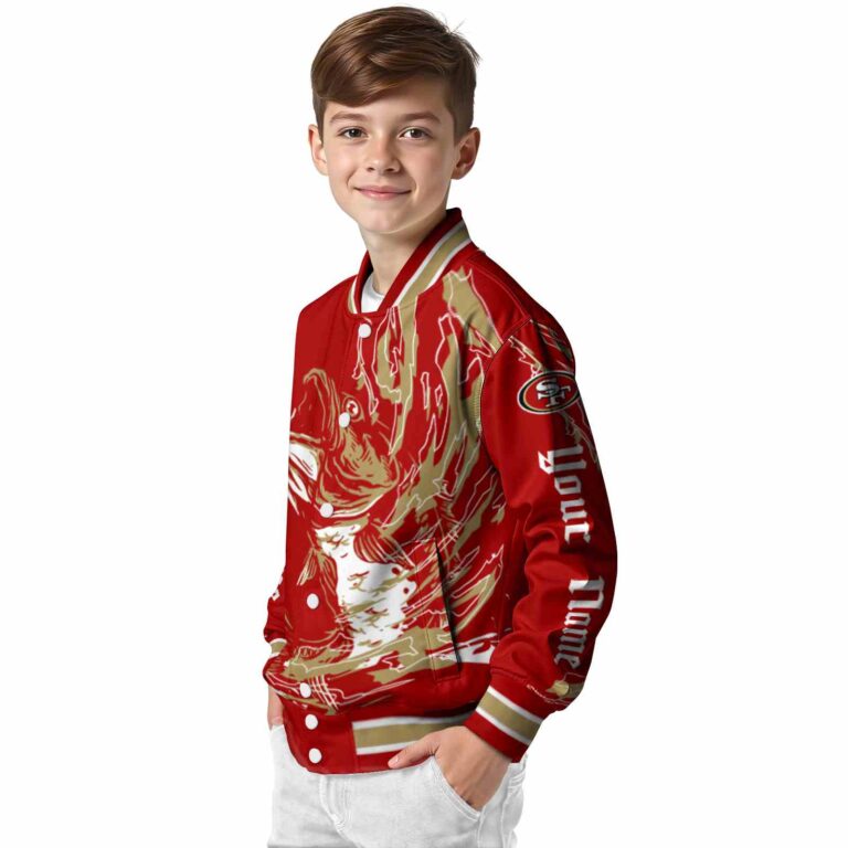 customized san francisco 49ers fishing passion red white jacket trendy
