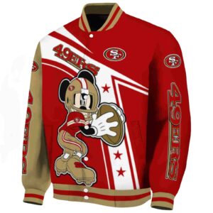 customized san francisco 49ers mickey football red white jacket best selling