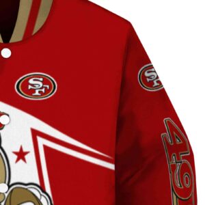 customized san francisco 49ers mickey football red white jacket premium grade