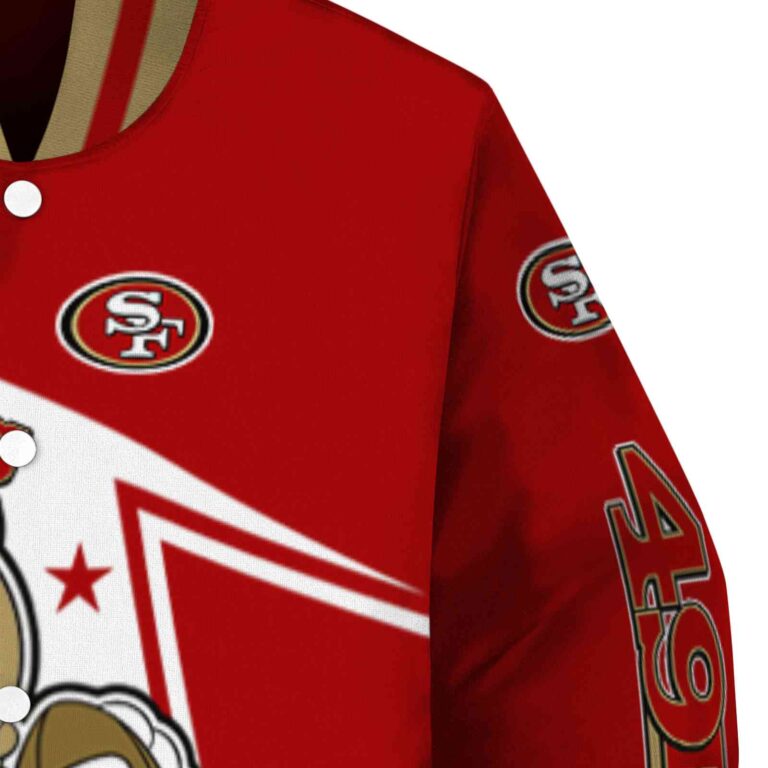 customized san francisco 49ers mickey football red white jacket premium grade