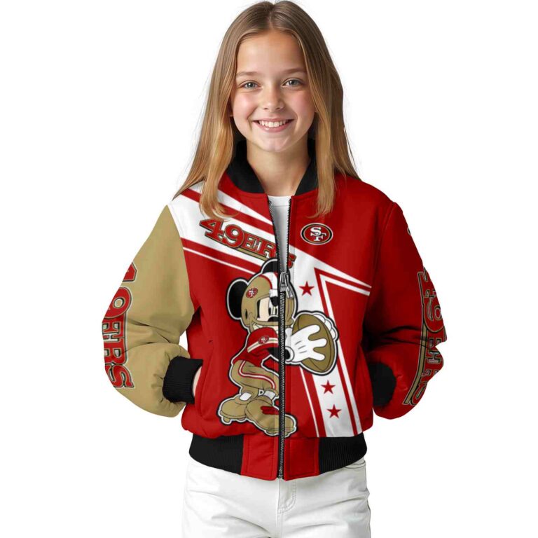 customized san francisco 49ers mickey football red white jacket top rated