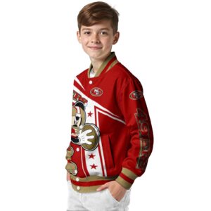 customized san francisco 49ers mickey football red white jacket trendy