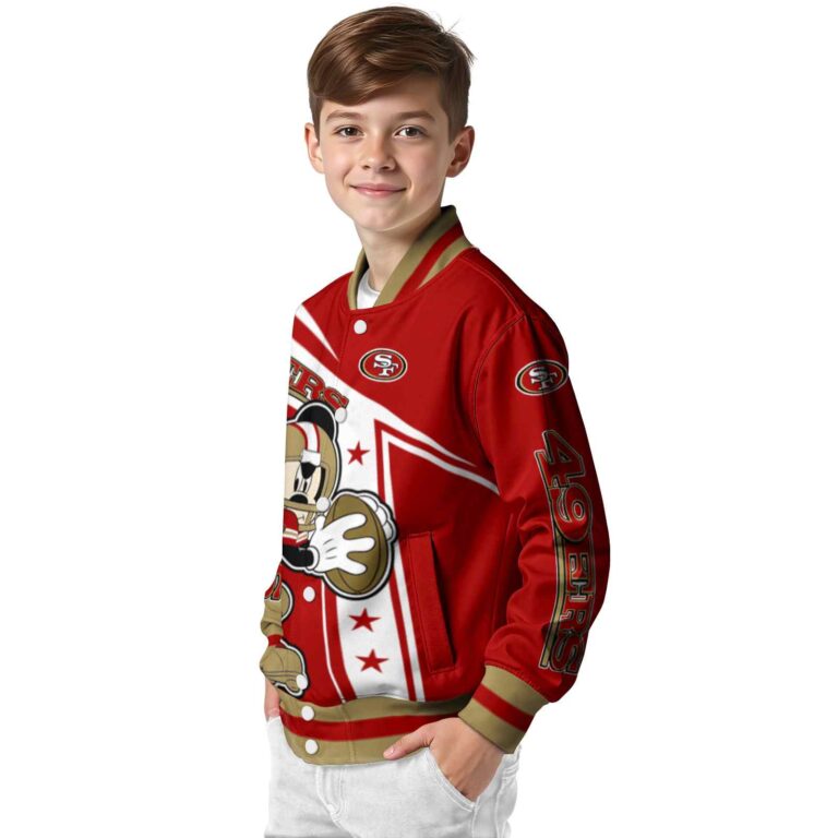 customized san francisco 49ers mickey football red white jacket trendy