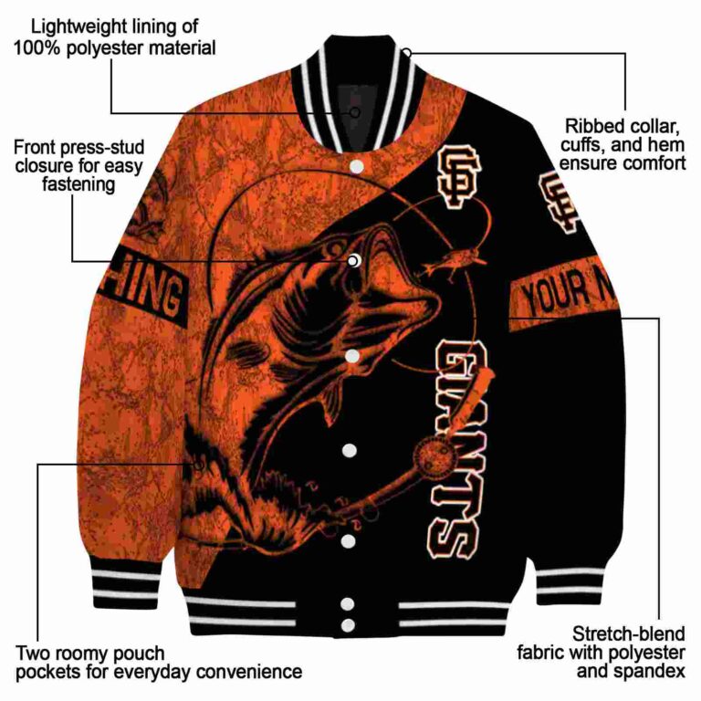 customized san francisco giants fishing rod black jacket new arrival
