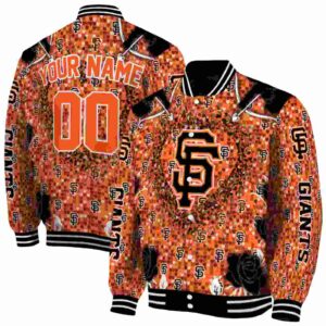 customized san francisco giants heart explosion orange jacket fashion forward