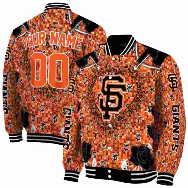customized san francisco giants heart explosion orange jacket fashion forward