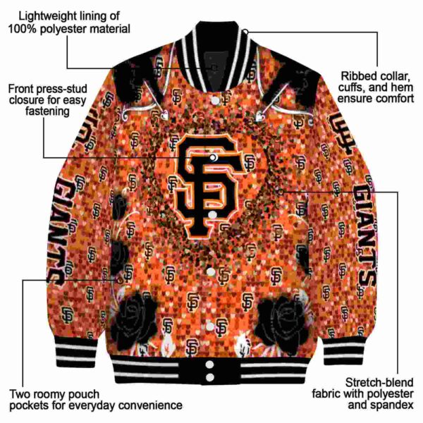 customized san francisco giants heart explosion orange jacket new arrival