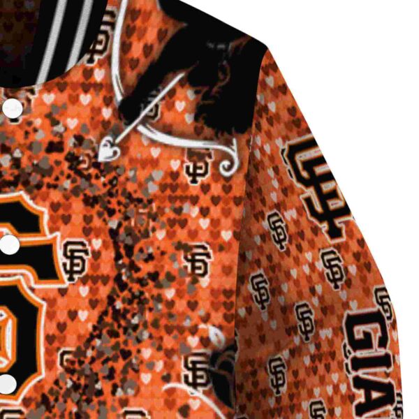 customized san francisco giants heart explosion orange jacket premium grade