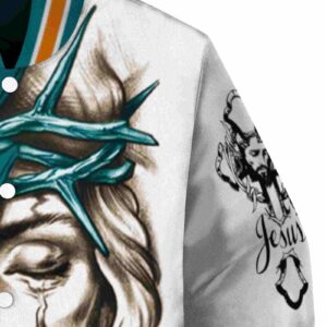 customized san jose sharks jesus tears teal white jacket premium grade
