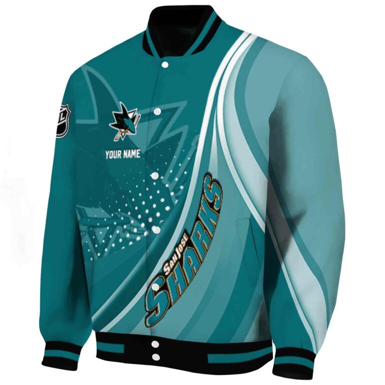 customized san jose sharks wave patterns teal jacket best selling
