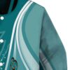 customized san jose sharks wave patterns teal jacket premium grade