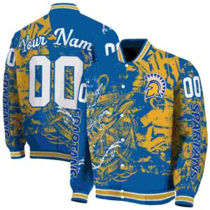 customized san jose state spartans fishing art blue jacket fashion forward