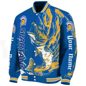 customized san jose state spartans fishing passion blue white jacket best selling