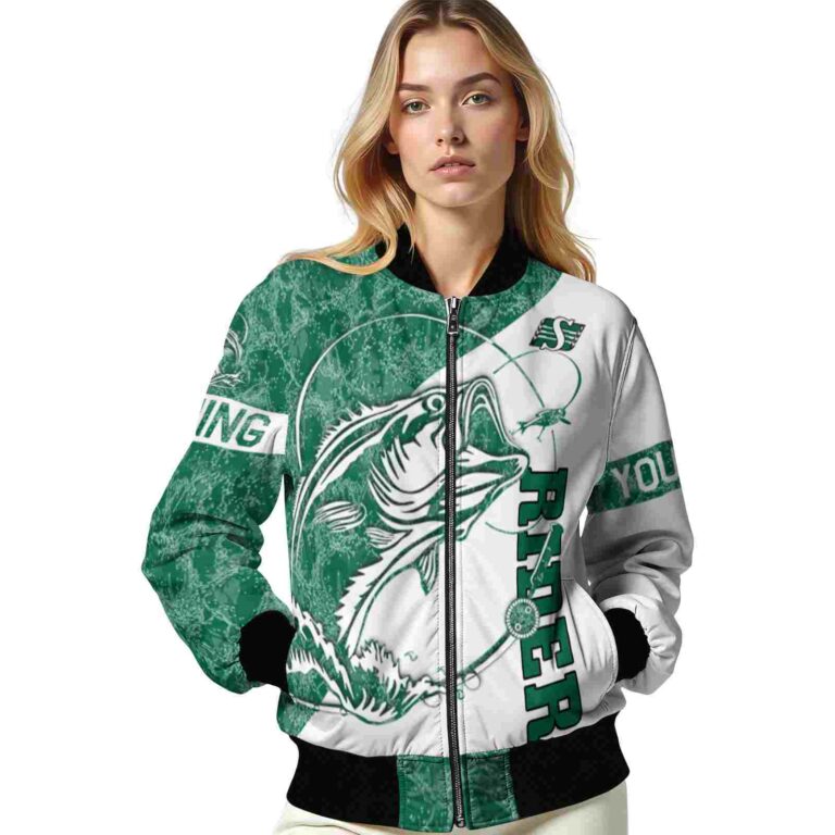 customized saskatchewan roughriders fishing rod white jacket latest model