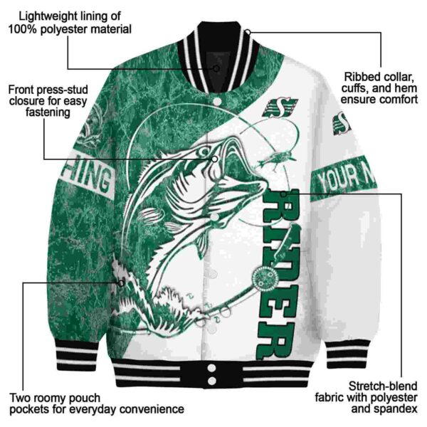 customized saskatchewan roughriders fishing rod white jacket new arrival