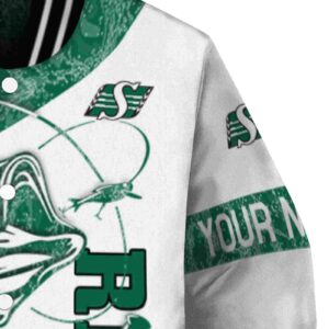 customized saskatchewan roughriders fishing rod white jacket premium grade