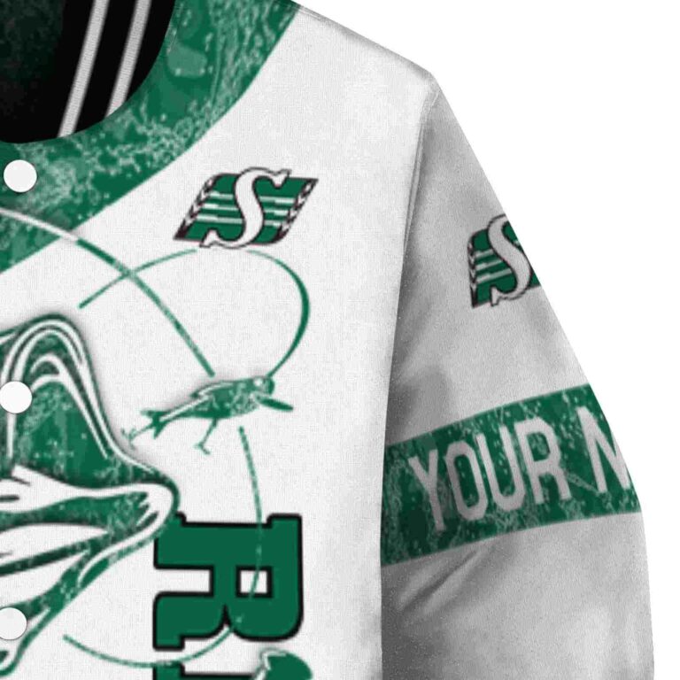 customized saskatchewan roughriders fishing rod white jacket premium grade