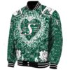 customized saskatchewan roughriders heart explosion green jacket best selling