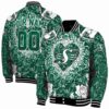 customized saskatchewan roughriders heart explosion green jacket fashion forward
