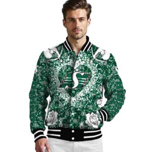 customized saskatchewan roughriders heart explosion green jacket high quality