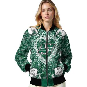 customized saskatchewan roughriders heart explosion green jacket latest model