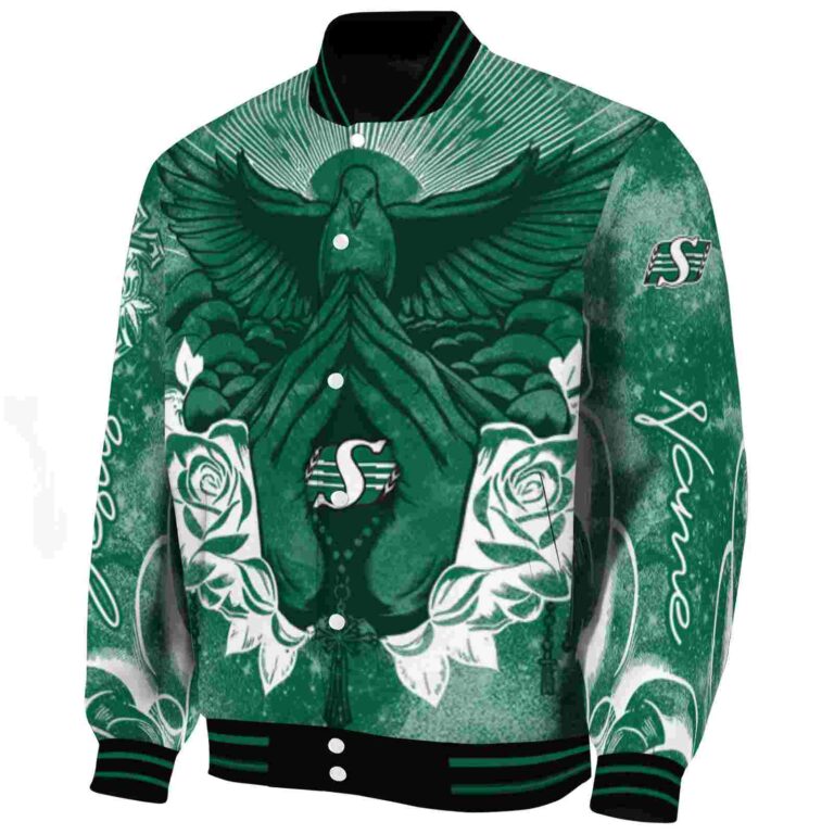 customized saskatchewan roughriders praying hands green jacket best selling