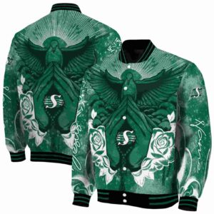 customized saskatchewan roughriders praying hands green jacket fashion forward
