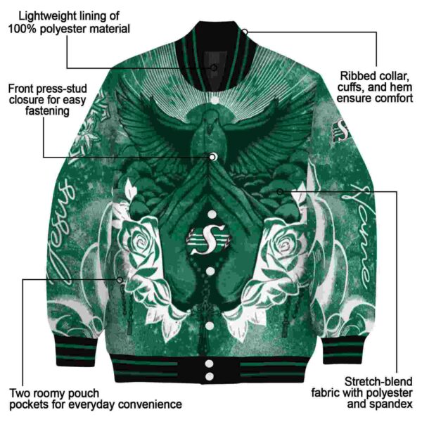 customized saskatchewan roughriders praying hands green jacket new arrival