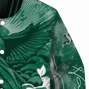 customized saskatchewan roughriders praying hands green jacket premium grade