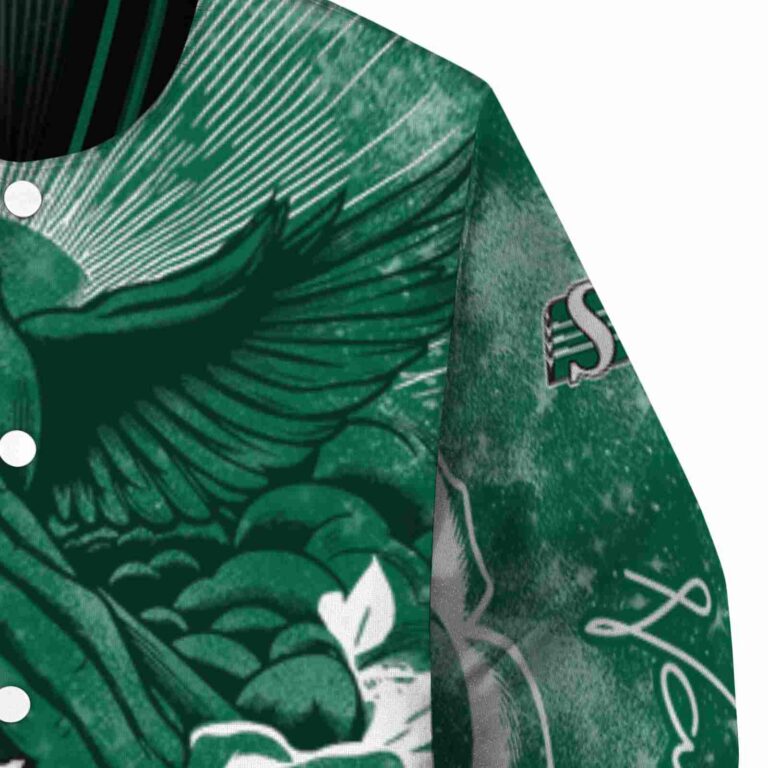 customized saskatchewan roughriders praying hands green jacket premium grade