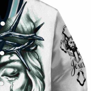 customized seattle kraken jesus tears blue white jacket premium grade