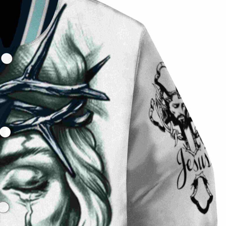 customized seattle kraken jesus tears blue white jacket premium grade