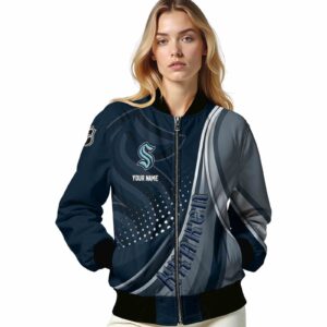 customized seattle kraken wave patterns blue jacket latest model