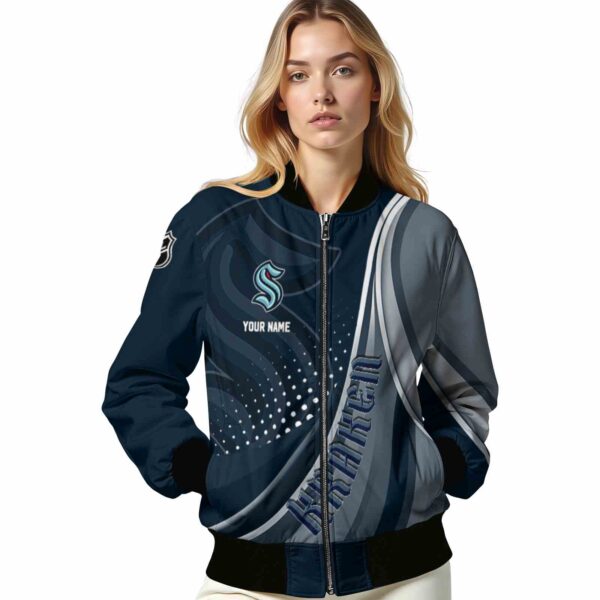 customized seattle kraken wave patterns blue jacket latest model