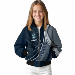 customized seattle kraken wave patterns blue jacket top rated