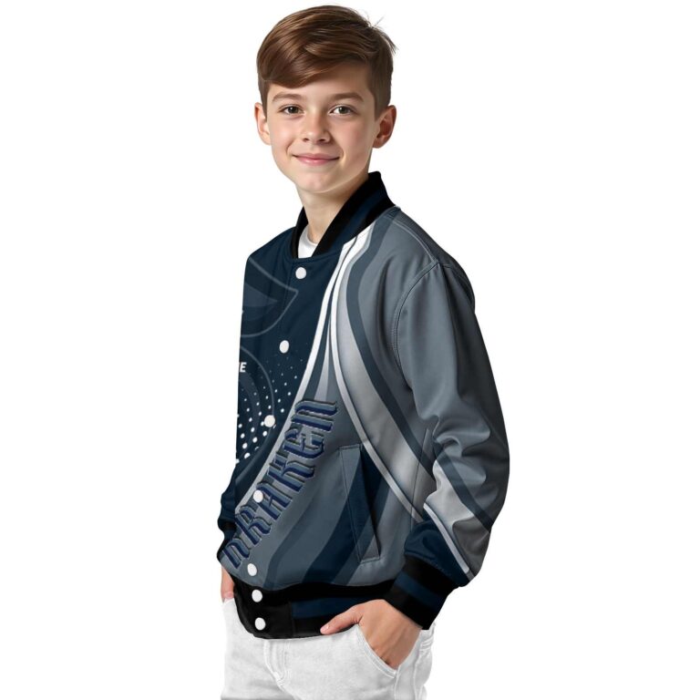 customized seattle kraken wave patterns blue jacket trendy