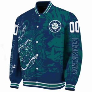 customized seattle mariners fishing art navy blue jacket best selling