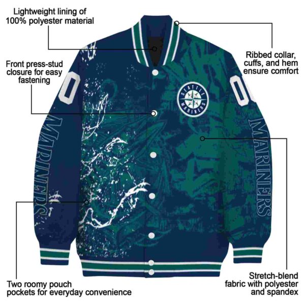 customized seattle mariners fishing art navy blue jacket new arrival