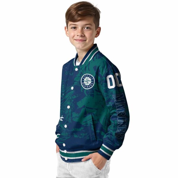 customized seattle mariners fishing art navy blue jacket trendy