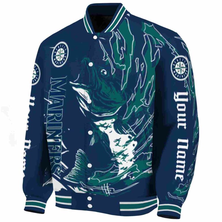 customized seattle mariners fishing passion navy blue white jacket best selling