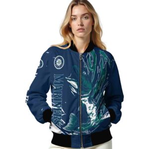 customized seattle mariners fishing passion navy blue white jacket latest model