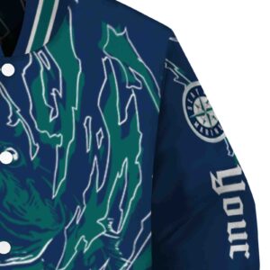 customized seattle mariners fishing passion navy blue white jacket premium grade
