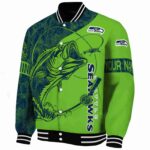customized seattle seahawks fishing rod green jacket best selling