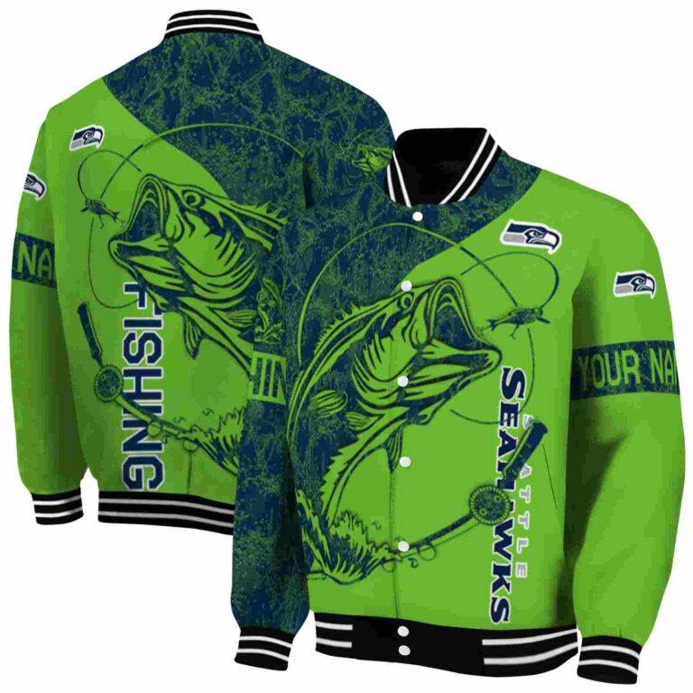 customized seattle seahawks fishing rod green jacket fashion forward