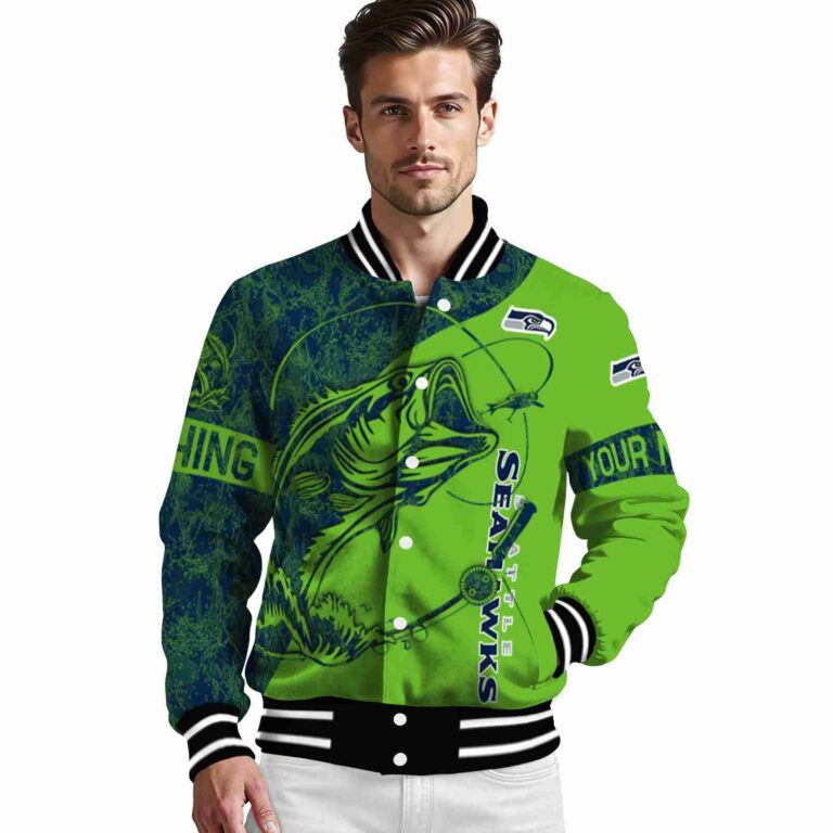 customized seattle seahawks fishing rod green jacket high quality