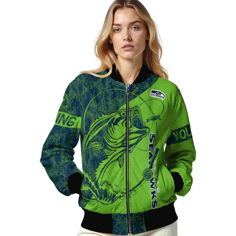customized seattle seahawks fishing rod green jacket latest model