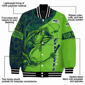 customized seattle seahawks fishing rod green jacket new arrival