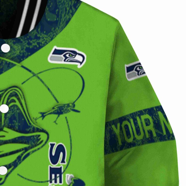 customized seattle seahawks fishing rod green jacket premium grade