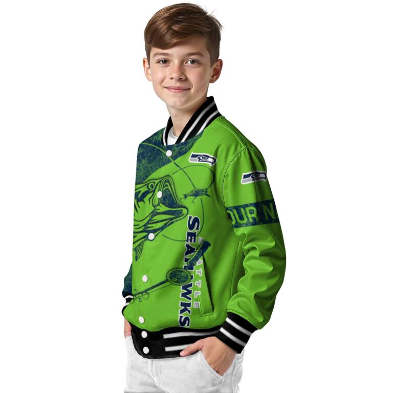 customized seattle seahawks fishing rod green jacket trendy